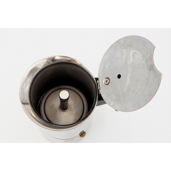 Guido Bergna GB Italy Espresso Maker Stainless 18-10 Stove Top Moka Pot 6 In - Picture 6 of 12